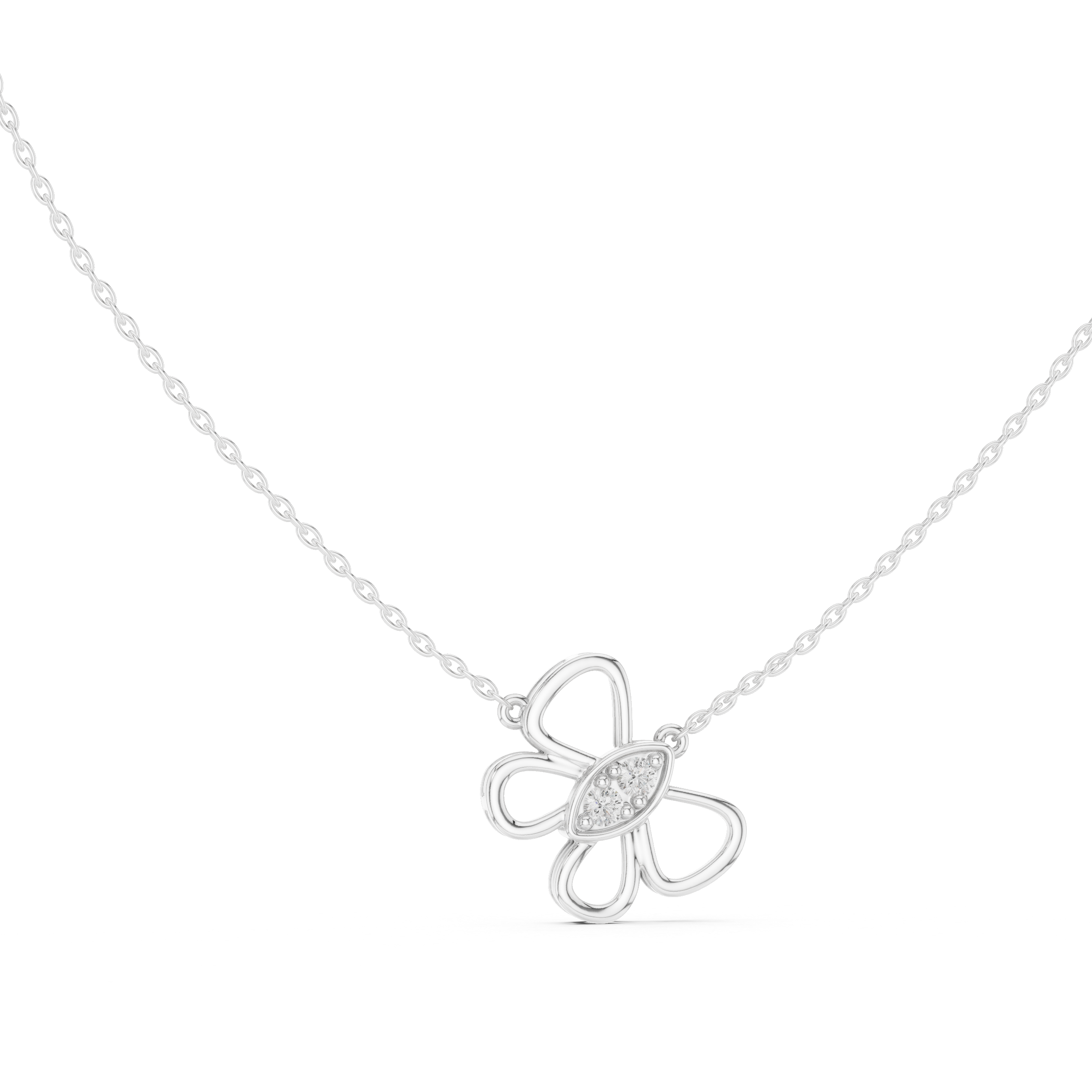 Butterfly diamond pendant in gold with lab grown diamonds by Signora Jewels