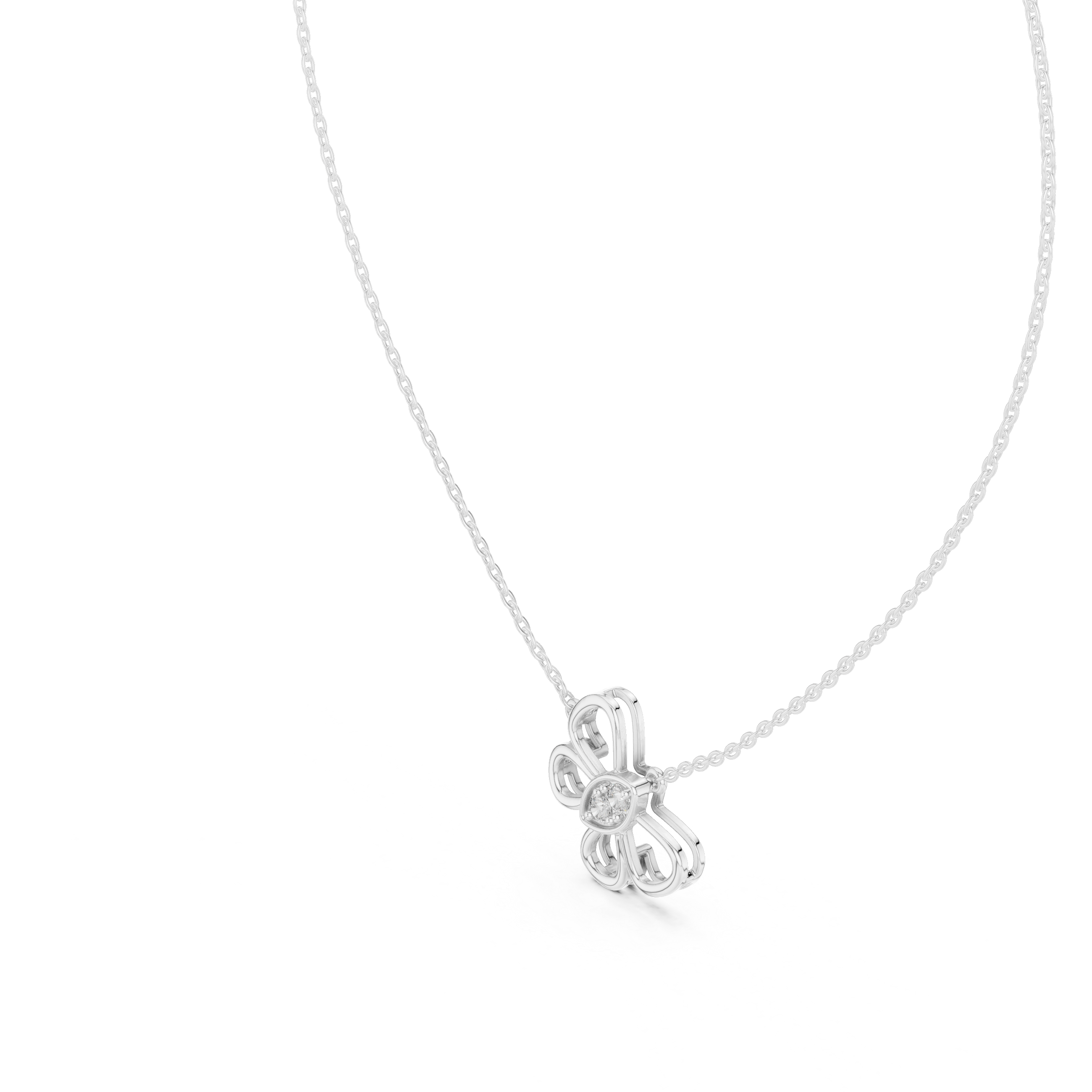 Butterfly diamond pendant in gold with lab grown diamonds by Signora Jewels
