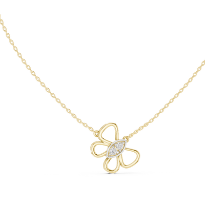 butterfly lab grown diamond openwork pendant in yellow gold