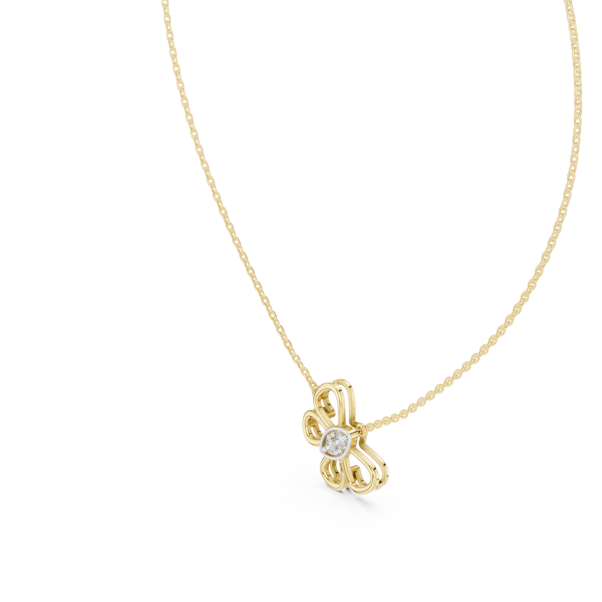 Butterfly diamond pendant in gold with lab grown diamonds by Signora Jewels