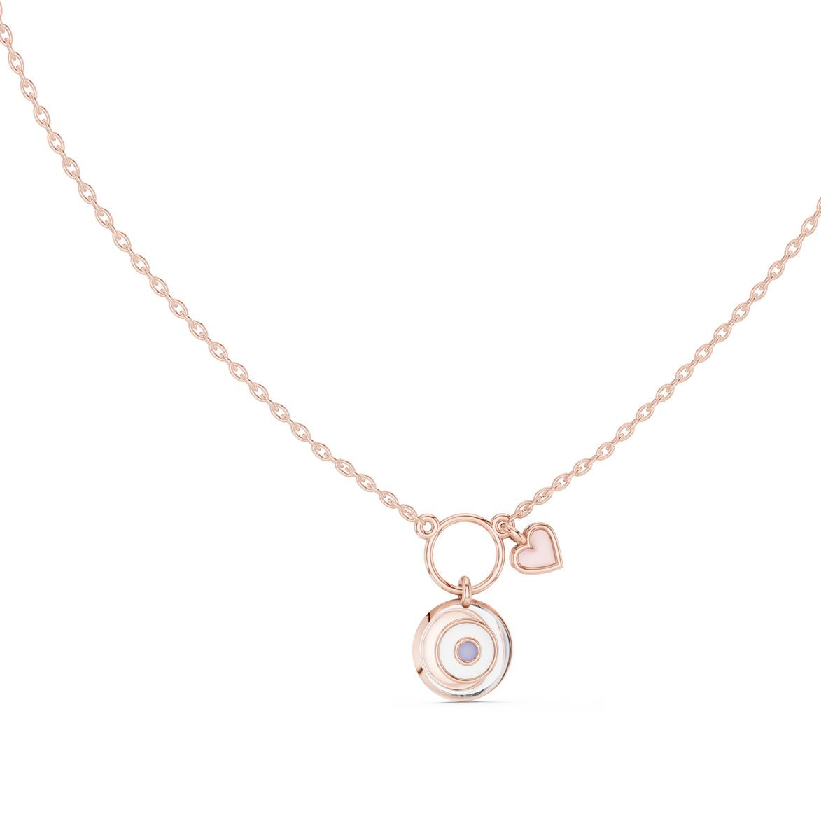 Evil eye heart pendant in gold symbolic charm jewelry by Signora Jewels