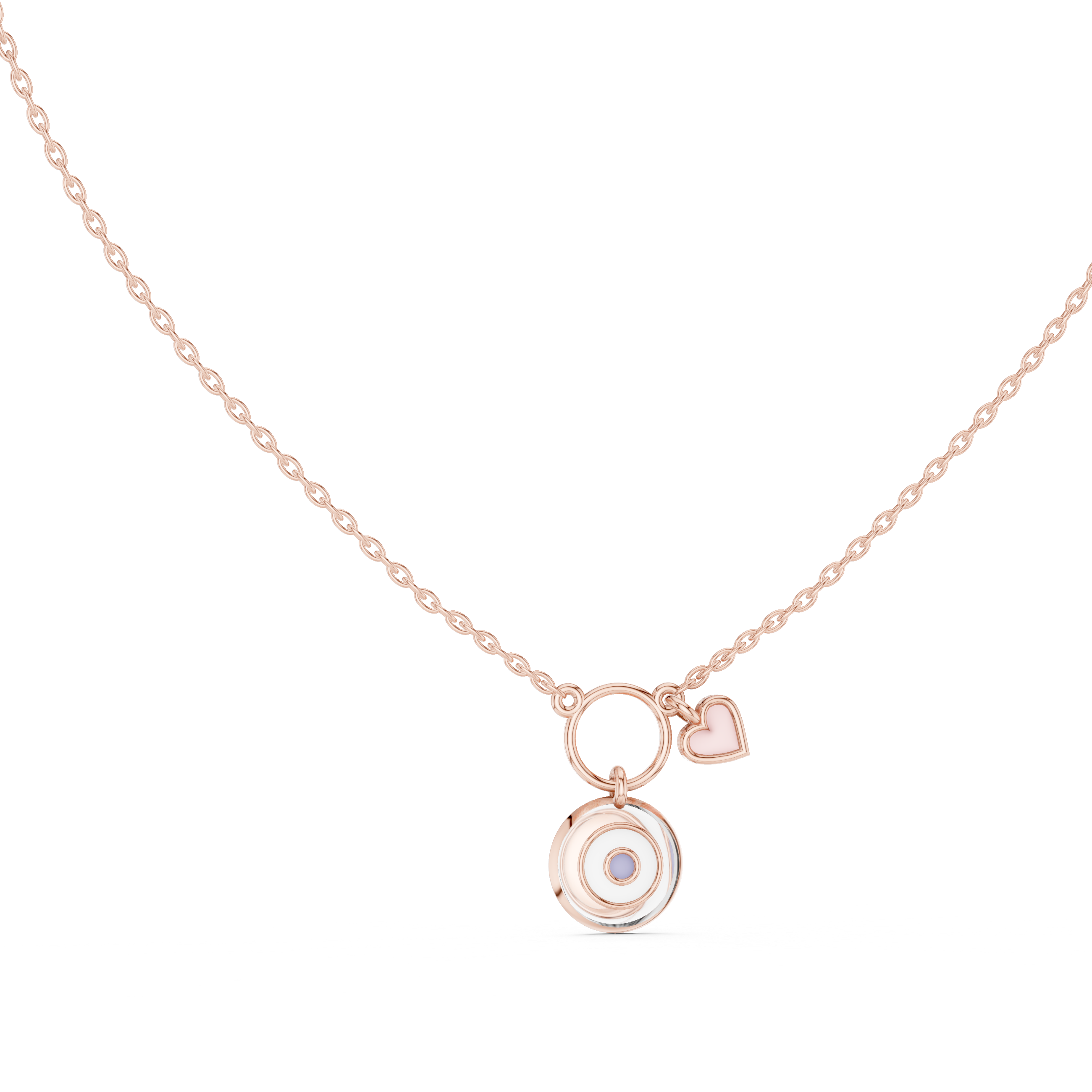 Evil eye heart pendant in gold symbolic charm jewelry by Signora Jewels