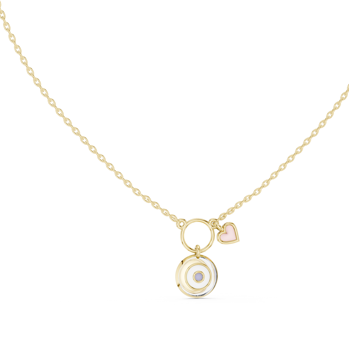 Evil eye heart pendant in gold symbolic charm jewelry by Signora Jewels