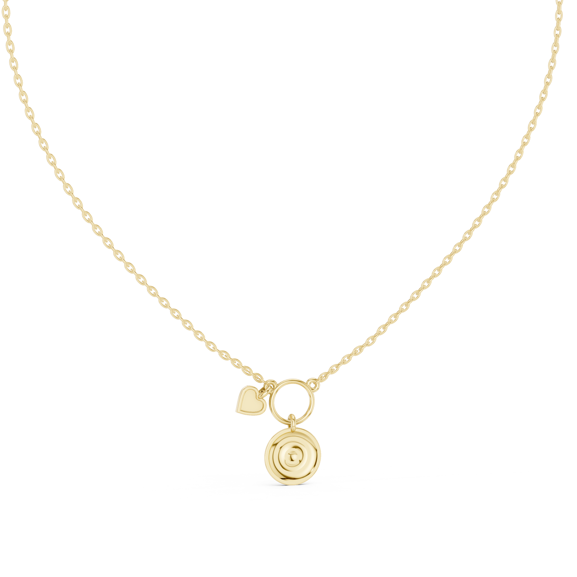 Evil eye heart pendant in gold symbolic charm jewelry by Signora Jewels