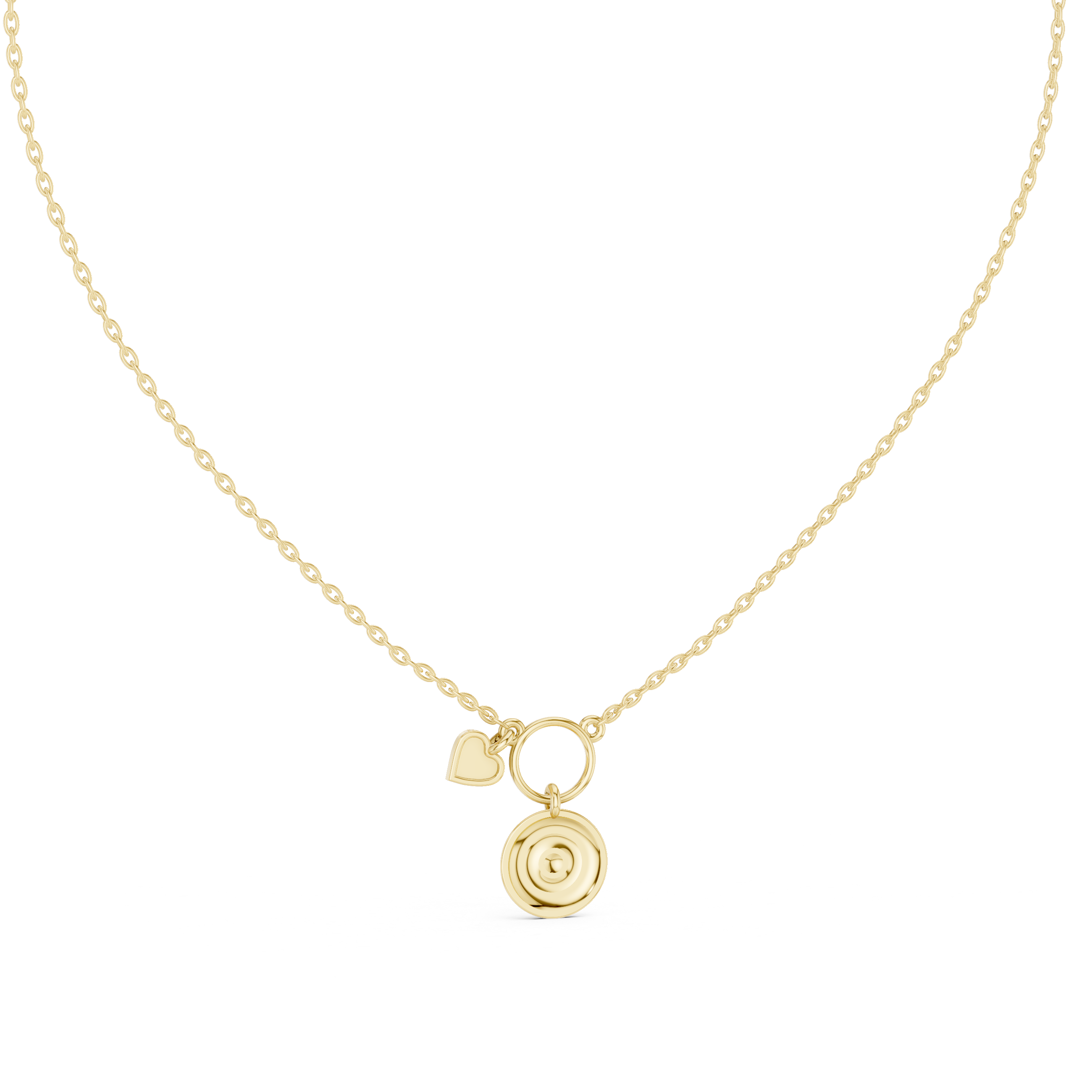 Evil eye heart pendant in gold symbolic charm jewelry by Signora Jewels