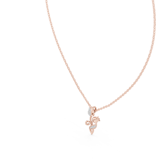 tulip lab grown diamond floral pendant in rose gold