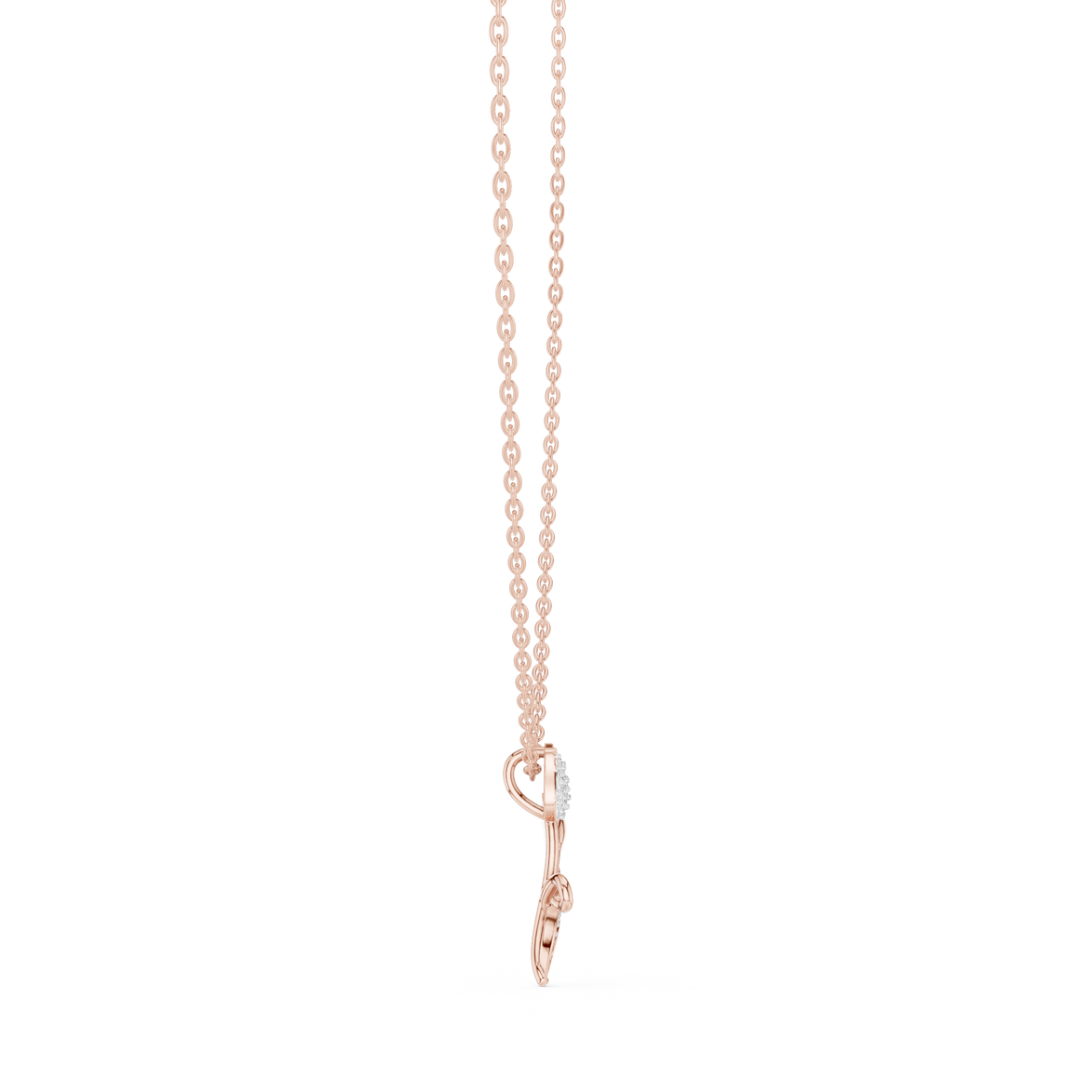 Tulip flower diamond pendant in gold with lab grown diamonds by Signora Jewels