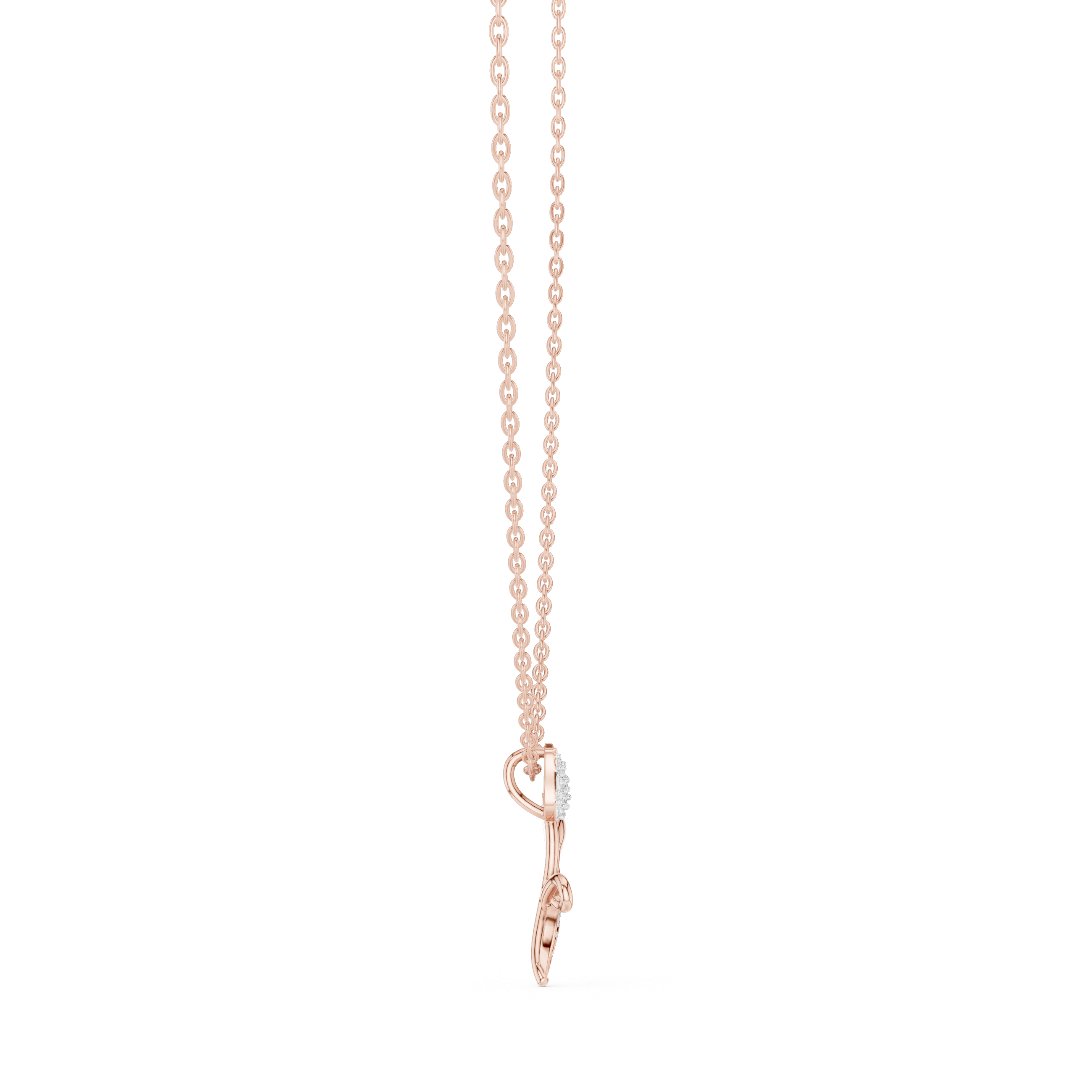 Tulip flower diamond pendant in gold with lab grown diamonds by Signora Jewels