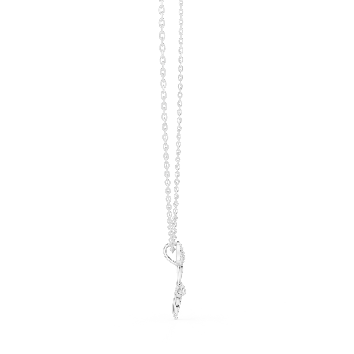 Tulip flower diamond pendant in gold with lab grown diamonds by Signora Jewels