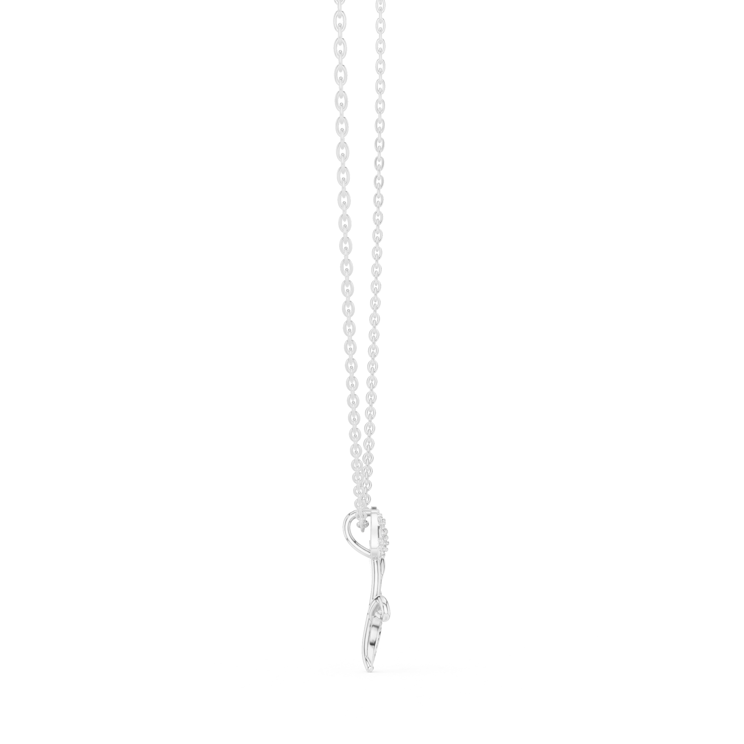 Tulip flower diamond pendant in gold with lab grown diamonds by Signora Jewels
