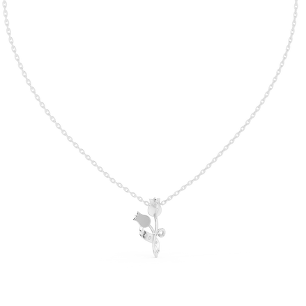 Tulip flower diamond pendant in gold with lab grown diamonds by Signora Jewels