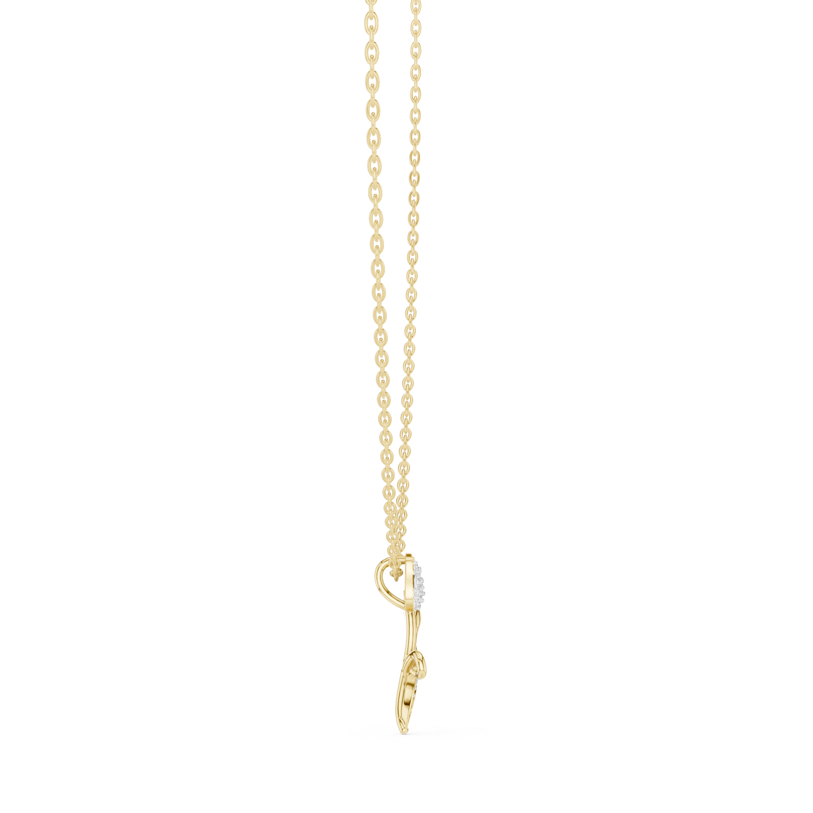 Tulip flower diamond pendant in gold with lab grown diamonds by Signora Jewels