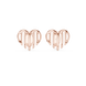 Open heart stud earrings in gold with modern minimal design by Signora Jewels