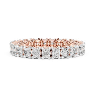 round diamond shared-prong eternity ring in rose gold
