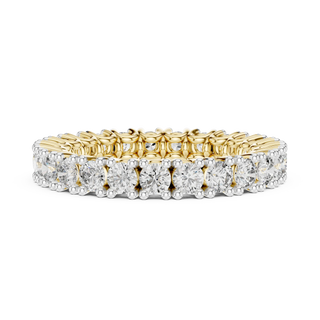 round diamond shared-prong eternity ring in yellow gold
