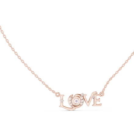 LOVE evil eye diamond pendant in gold with lab grown diamonds by Signora Jewels