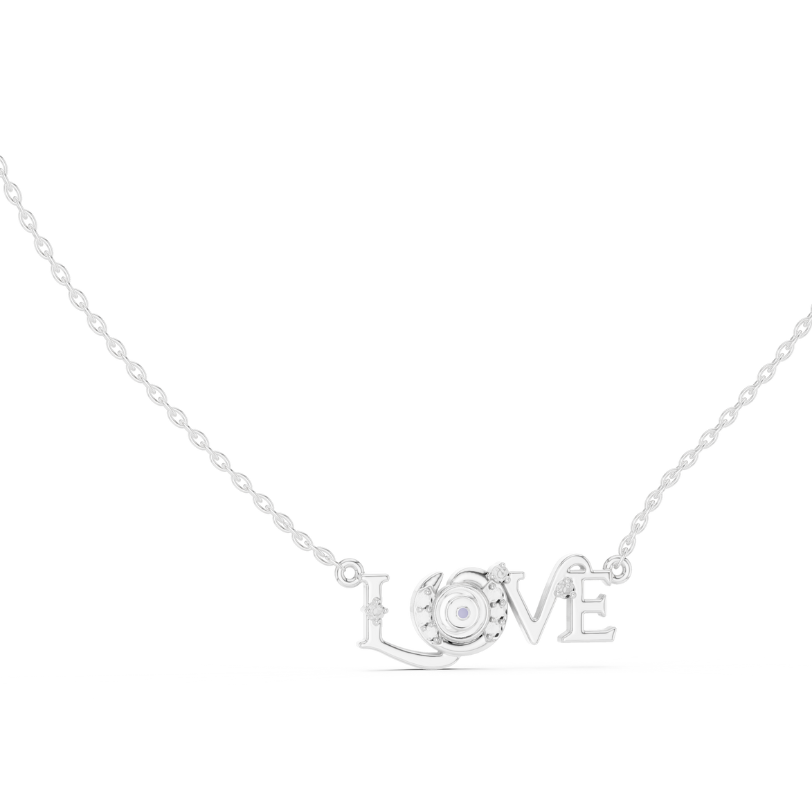 LOVE evil eye diamond pendant in gold with lab grown diamonds by Signora Jewels