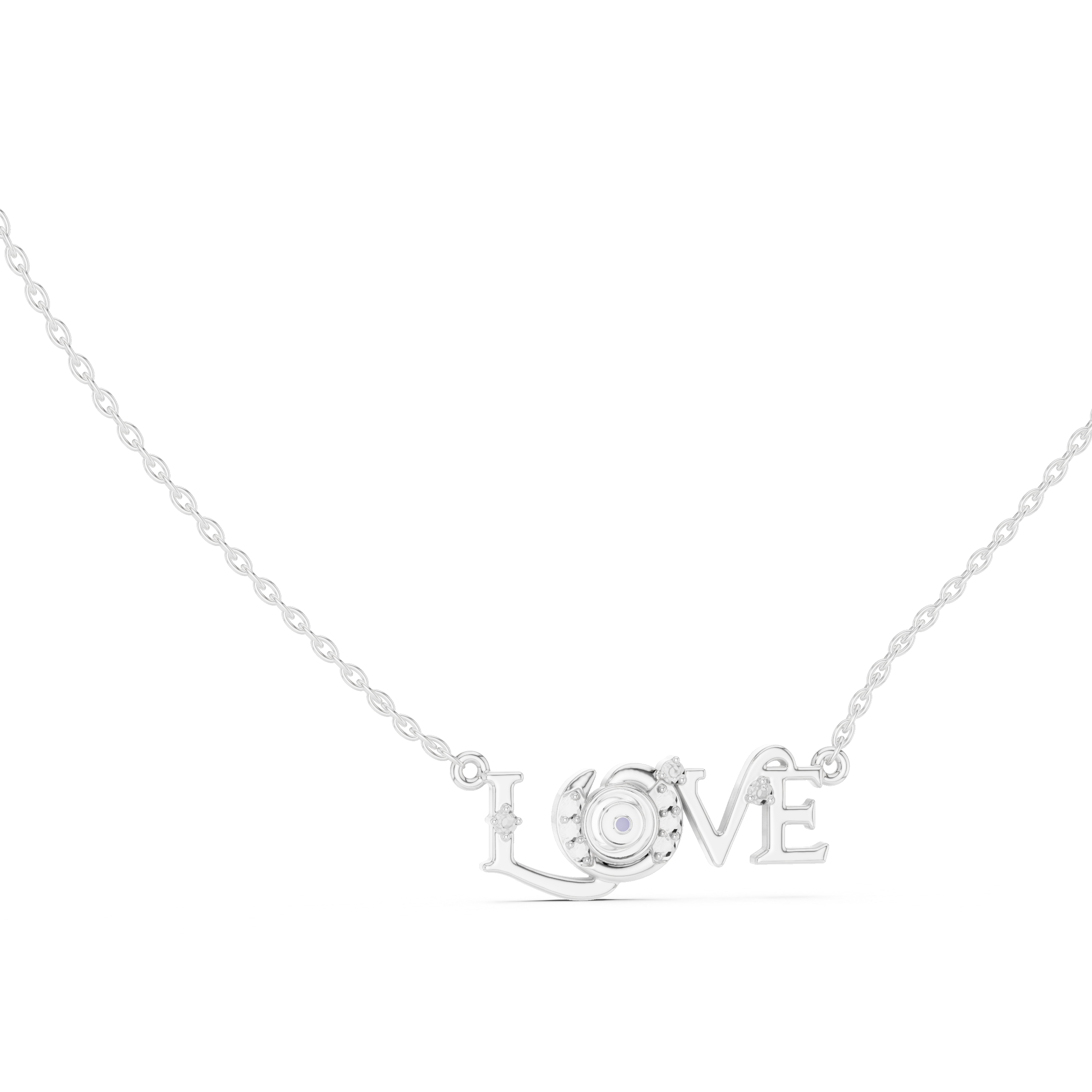 LOVE evil eye diamond pendant in gold with lab grown diamonds by Signora Jewels