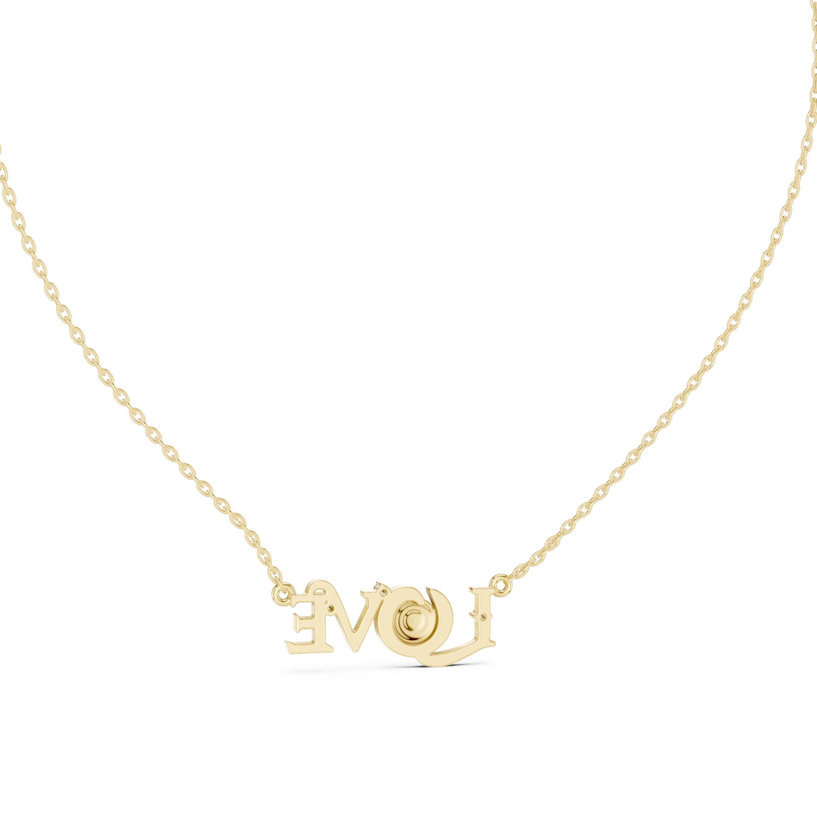 LOVE evil eye diamond pendant in gold with lab grown diamonds by Signora Jewels