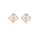 Geometric diamond stud earrings in gold with round diamonds