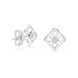 Geometric diamond stud earrings in gold with round diamonds
