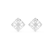Geometric diamond stud earrings in gold with round diamonds