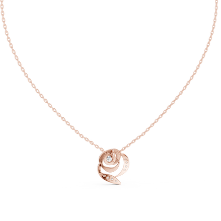 Swirl diamond pendant in gold with lab grown diamonds by Signora Jewels