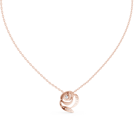Swirl diamond pendant in gold with lab grown diamonds by Signora Jewels