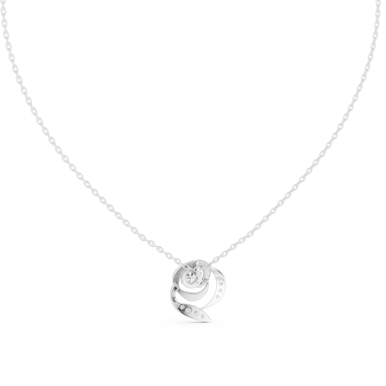 Swirl diamond pendant in gold with lab grown diamonds by Signora Jewels