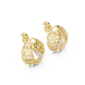 Diamond dome stud earrings in gold with pavé diamonds