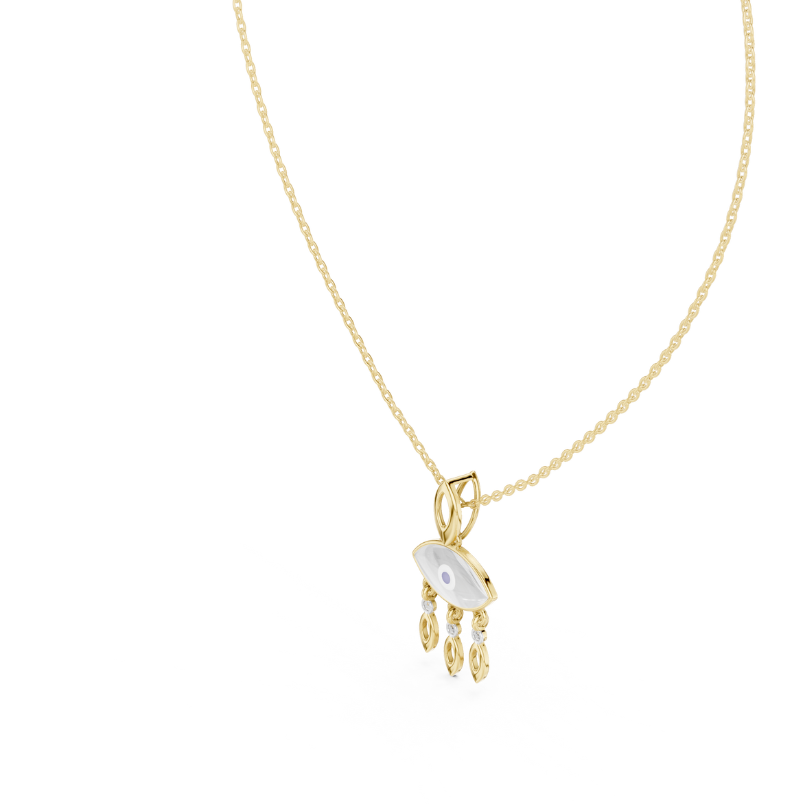 Evil Eye Dangle Pendant in Gold | Signora Jewels