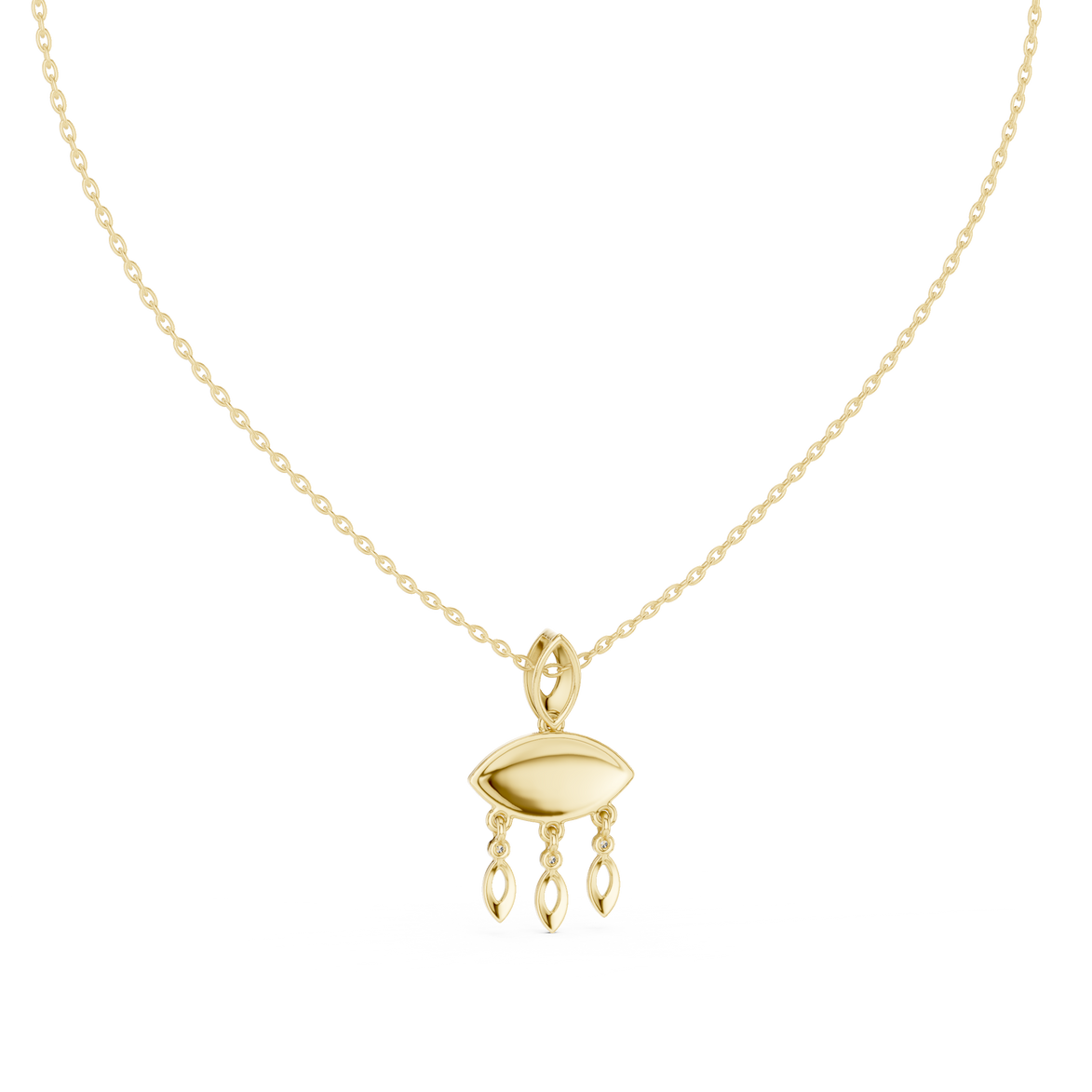 Evil Eye Dangle Pendant in Gold | Signora Jewels
