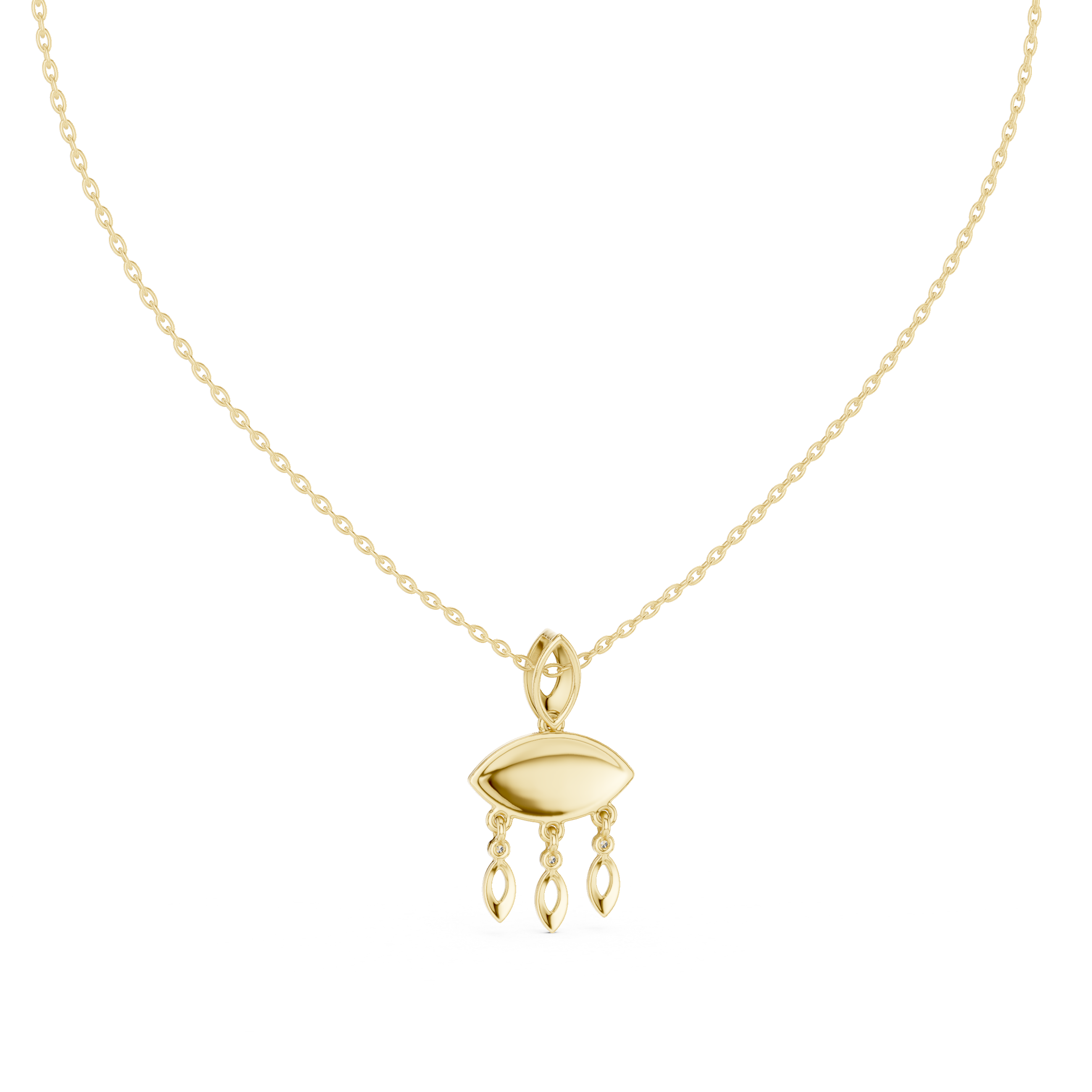 Evil Eye Dangle Pendant in Gold | Signora Jewels