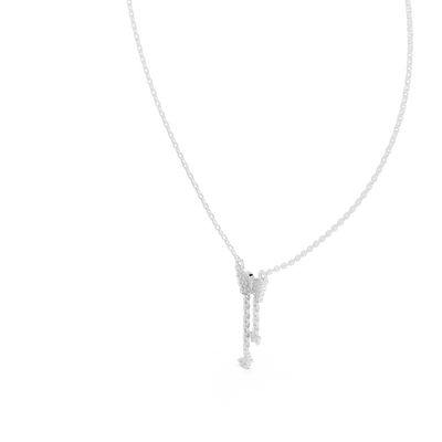 Butterfly tassel diamond pendant in gold with lab grown diamonds by Signora Jewels