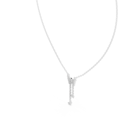 Butterfly tassel diamond pendant in gold with lab grown diamonds by Signora Jewels
