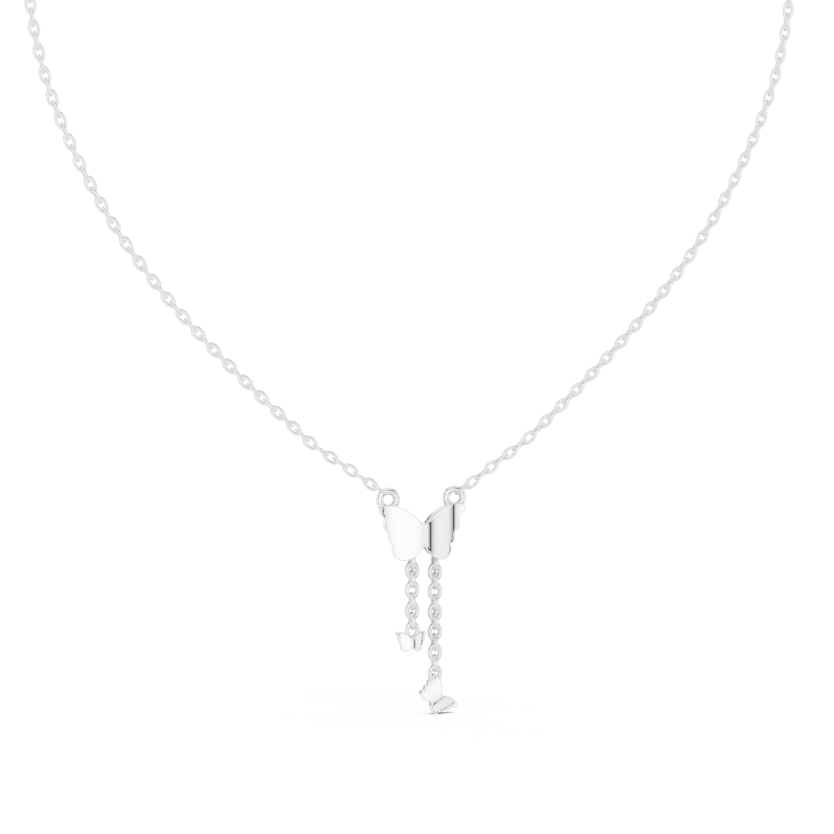 Butterfly tassel diamond pendant in gold with lab grown diamonds by Signora Jewels