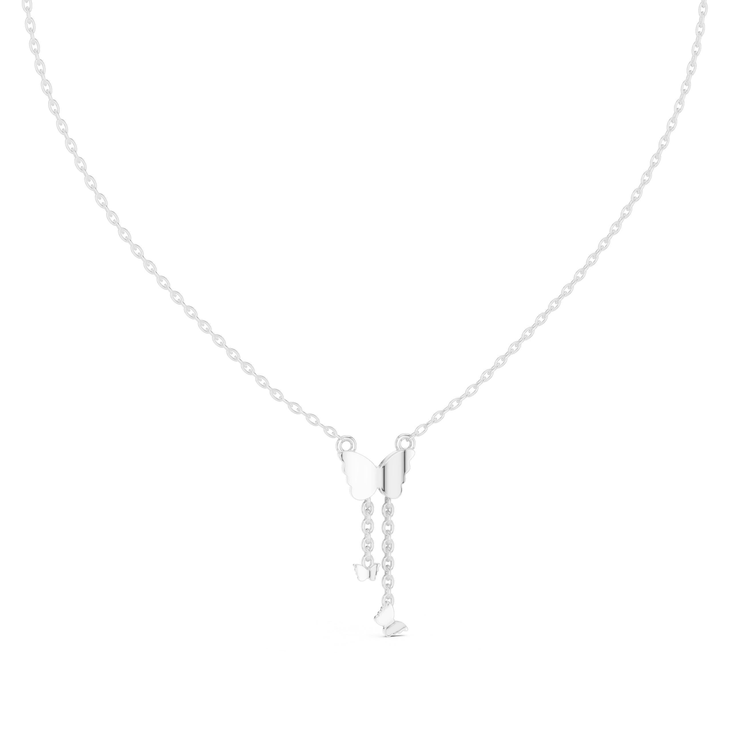 Butterfly tassel diamond pendant in gold with lab grown diamonds by Signora Jewels