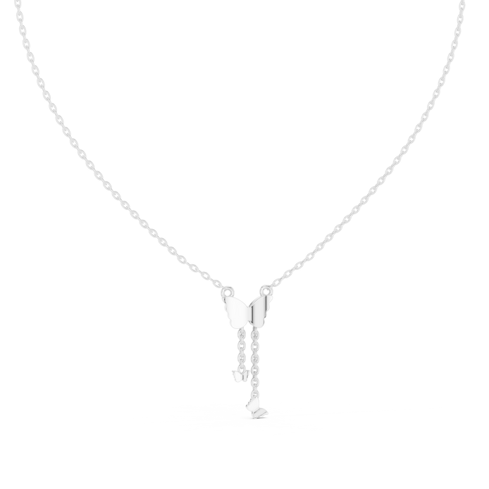 Butterfly tassel diamond pendant in gold with lab grown diamonds by Signora Jewels