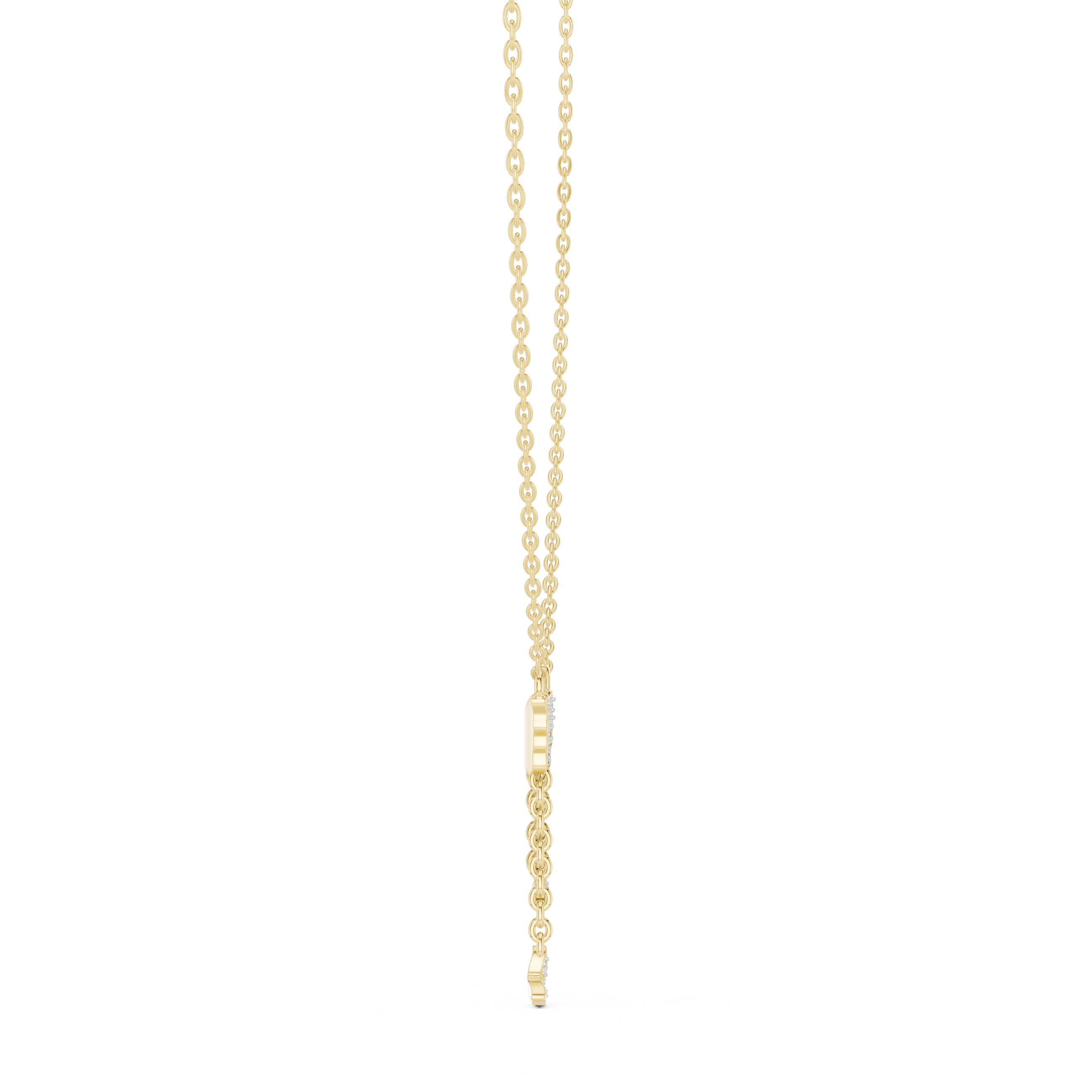 Butterfly tassel diamond pendant in gold with lab grown diamonds by Signora Jewels