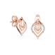 Diamond leaf stud earrings in gold with pavé diamonds