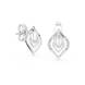 Diamond leaf stud earrings in gold with pavé diamonds