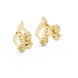 Diamond swirl stud earrings in gold with round diamonds