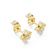 Floral diamond stud earrings in gold with round lab grown diamonds