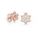 Snowflake diamond stud earrings in gold with round lab grown diamonds