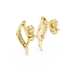 Wave diamond stud earrings in gold with round lab grown diamonds