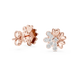 Flower diamond stud earrings in gold with round lab grown diamonds