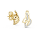 Curved diamond stud earrings in gold with round lab grown diamonds