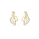 Curved diamond stud earrings in gold with round lab grown diamonds