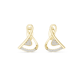 Front view of Infinity Grace diamond stud earrings in yellow gold.
