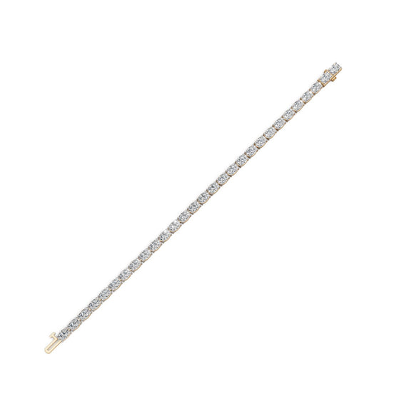 13.05 ct Oval Lab Grown Diamond Tennis Bracelet in yellow gold, view 2